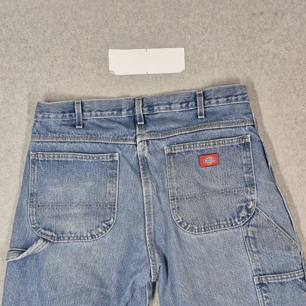 Dickies Men Jeans 34X30 Blue Denim Pants Carpenter Cargo Relaxed READ